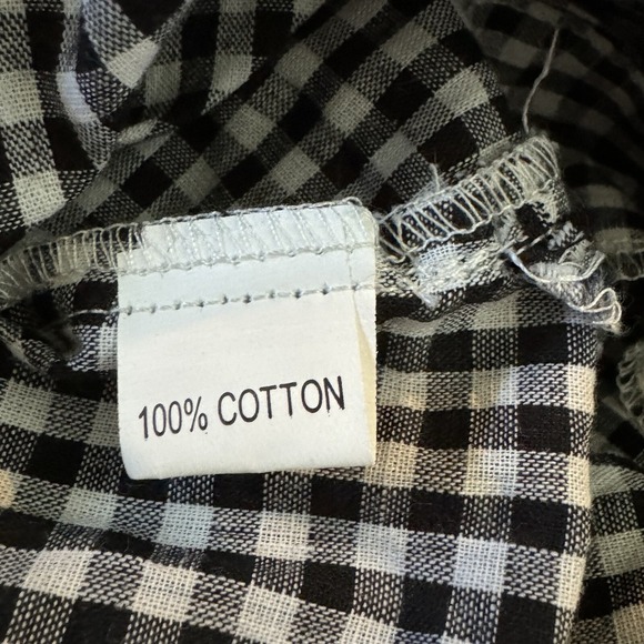 Amazon XXL 2X Top Shirt Black Check Button Down Long Sleeve Collared Cotton - Picture 4 of 7